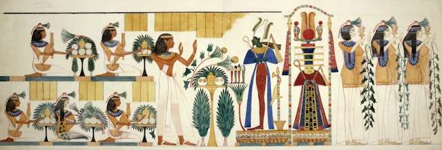 Ancient Egyptian Wall Painting Portraying Cultural Artifact